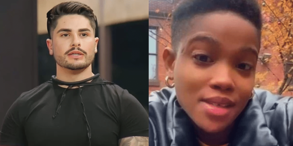 Lucas Souza e sua ex-namorada (Foto: Reprodução, Record, Instagram)