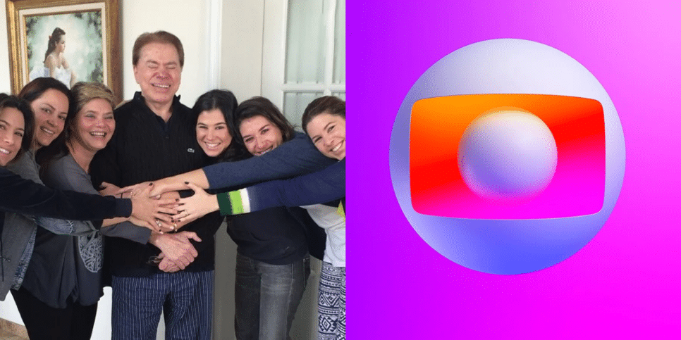 Silvio Santos com suas filhas e logo da Globo (Foto: Reprodução, Instagram, Globo)