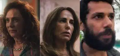 Agatha, Irene e Ramiro em Terra e Paixão. (Foto: reprodução)