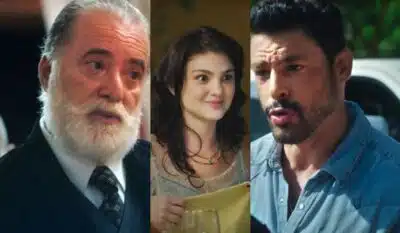 Antônio, Petra e Caio em Terra e Paixão. (Foto: reprodução, Globo)