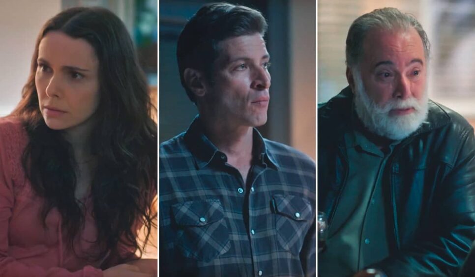 Lucinda, Marino e Antônio em Terra e Paixão. (Foto: reprodução, Globo)