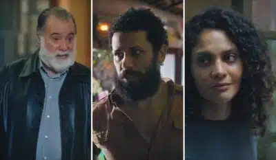Antônio, Ramiro e Aline em Terra e Paixão. (Foto: reprodução, Globo)