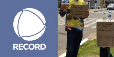 Ator da Globo morando na rua (Foto: Reprodução, Record)