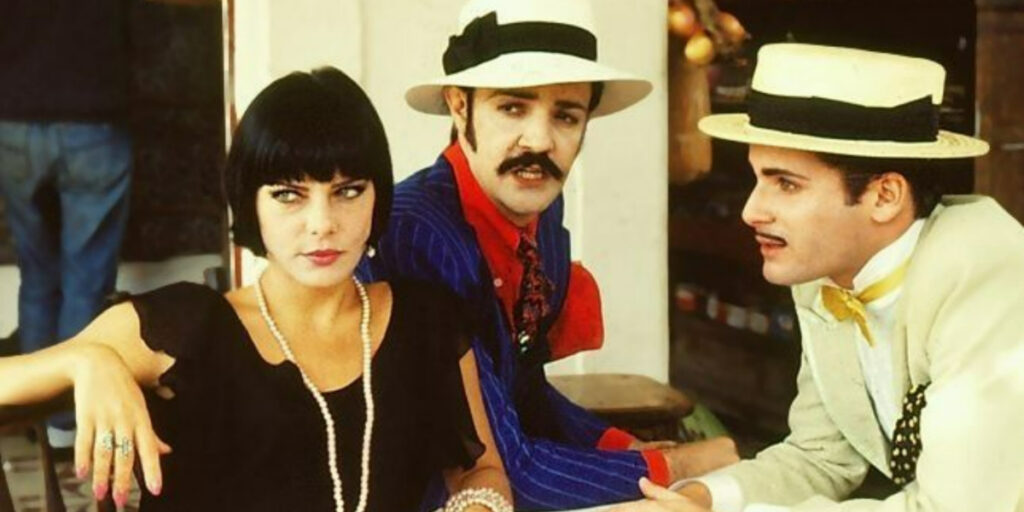 Bruna Lombardi, Ney Latorraca e Lauro Corona em Memórias de Um Gigolô (Foto: Reprodução, Globo)