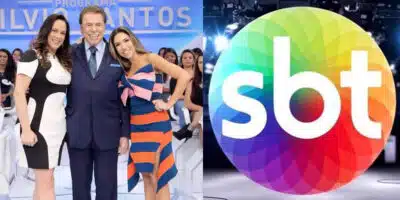 Silvio Santos com suas filhas no SBT (SBT)