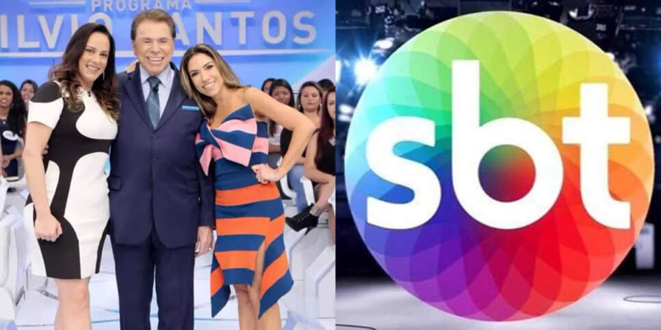 Silvio Santos com suas filhas no SBT (SBT)