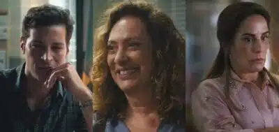 Marino, Agatha e Irene em Terra e Paixão. (Foto: reprodução, Globo)