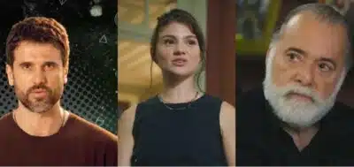 Dirceu, Petra e Antônio em Terra e Paixão. (Foto: reprodução, Globo)