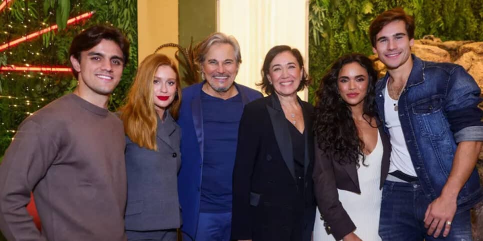 Felipe Simas, Marina Ruy Barbosa, Edson Celulari, Lília Cabral, Giovana Cordeiro e Nicolas Prates (Foto: reprodução - Roberto Filho/ Brazil News)