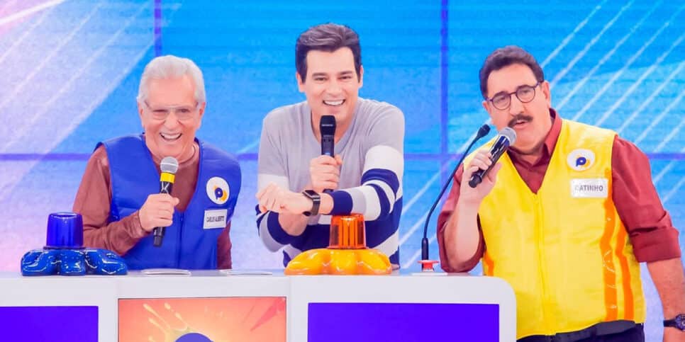 Carlos Alberto de Nóbrega e Ratinho no Passa ou Repassa (Foto- Beatriz Nadler: SBT)