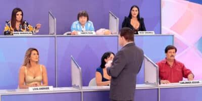 Antigo elenco do Jogos dos Pontinhos, quadro do SBT de Silvio Santos (Foto: Reprodução - SBT)