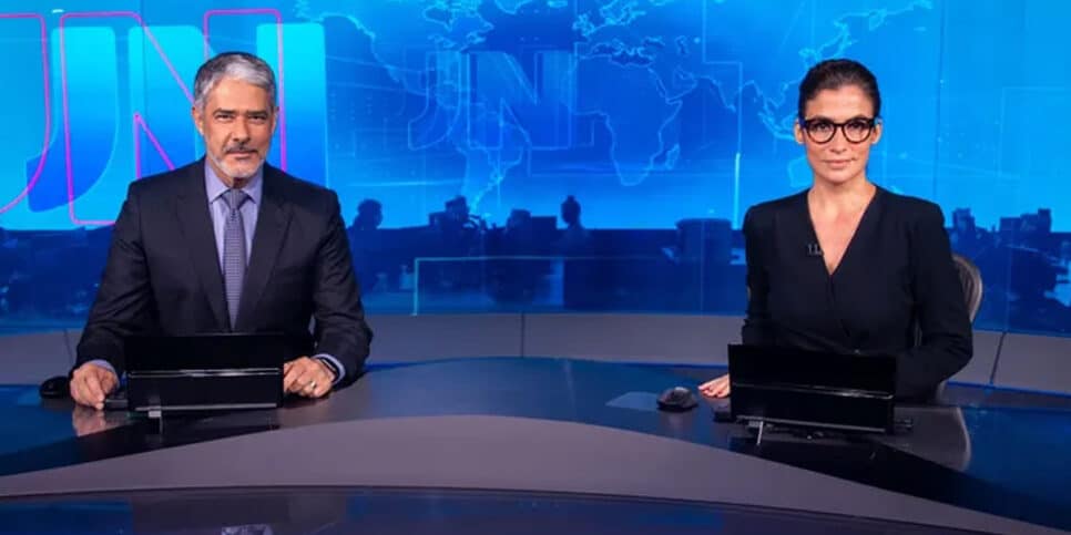 William Bonner e Renata Vasconcellos no Jornal Nacional (Foto: Reprodução - Globo)
