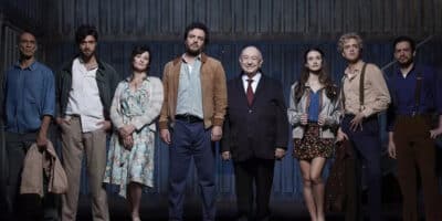 Elenco da peça Um panorama visto da ponte (Foto: Reprodução - Globo)